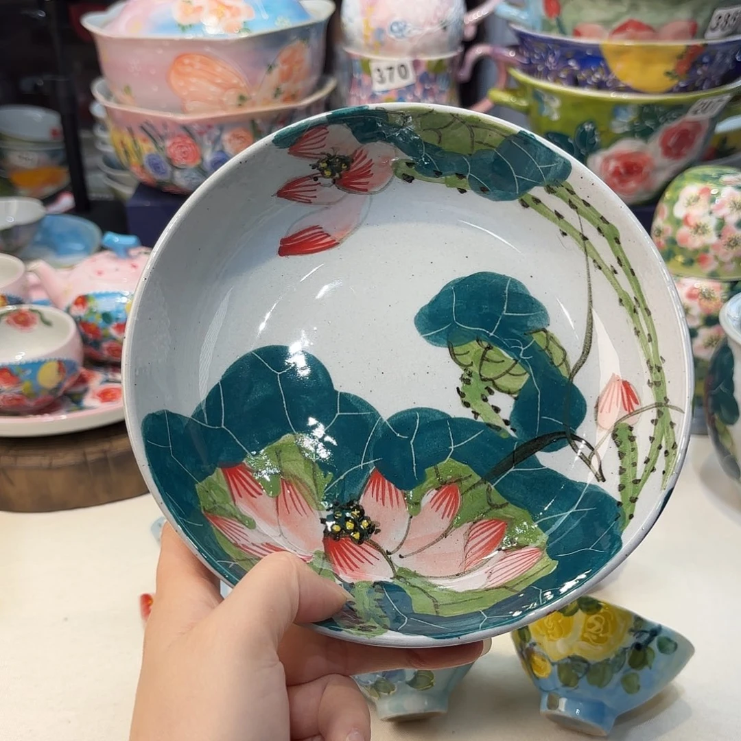 瓷片景德镇手绘高温釉下彩陶瓷茶具