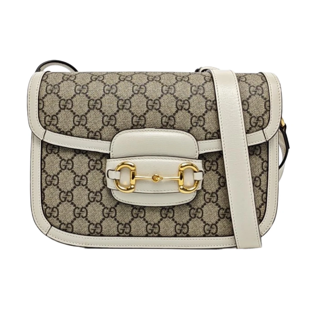 95新 GUCCI/古驰 GUCCI/古驰 斜跨1955白色马鞍包