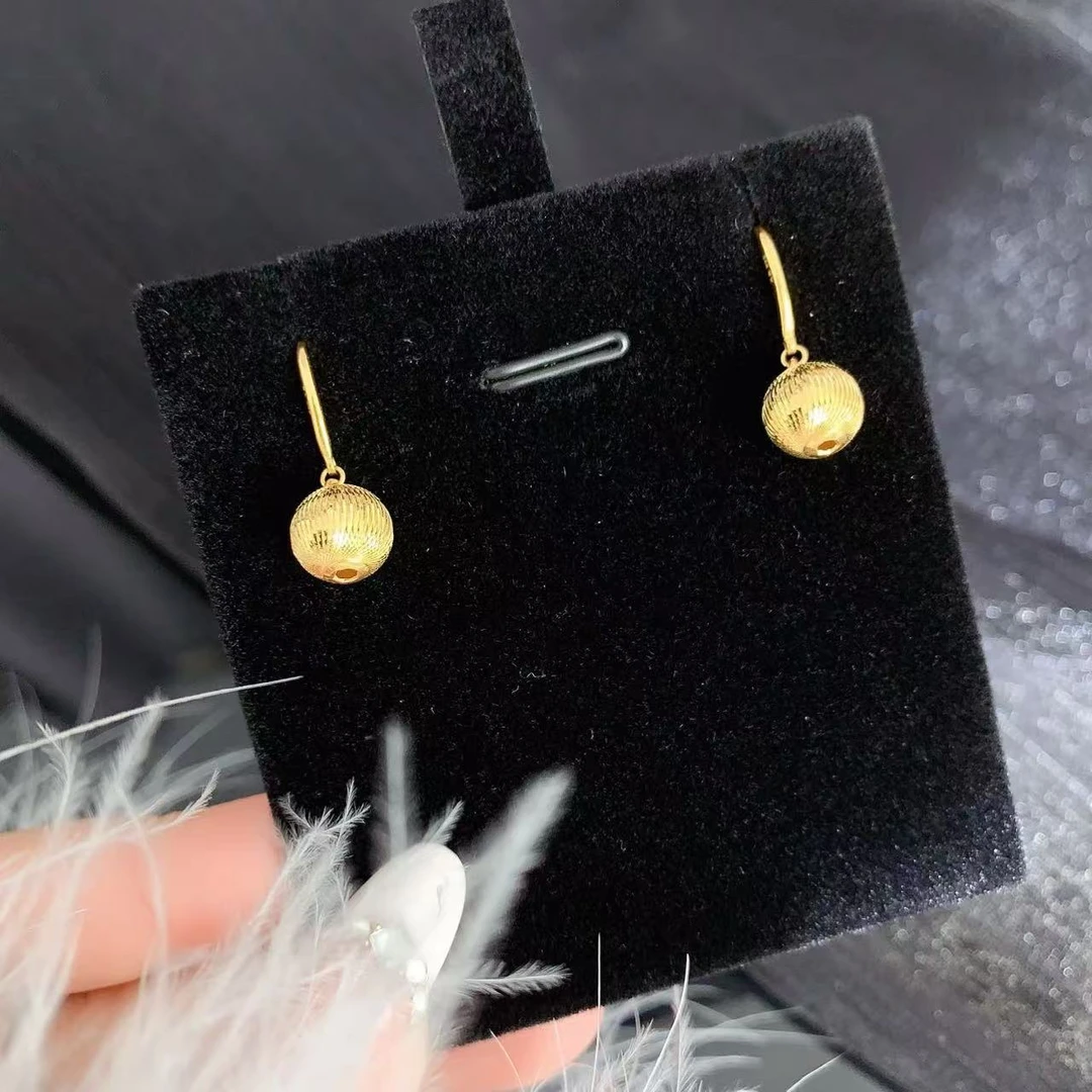 【伟新源】足金999 5G工艺 猫眼球耳钩4.19克