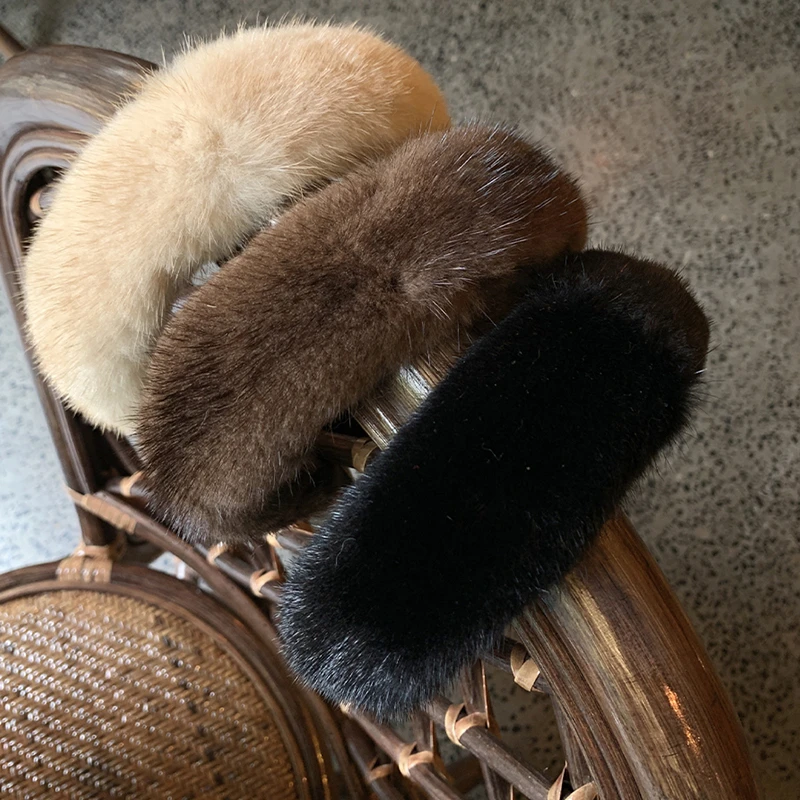 柔软又调性 日常外戴水貂毛发箍女高级感洋气时尚 高颅顶毛绒头箍