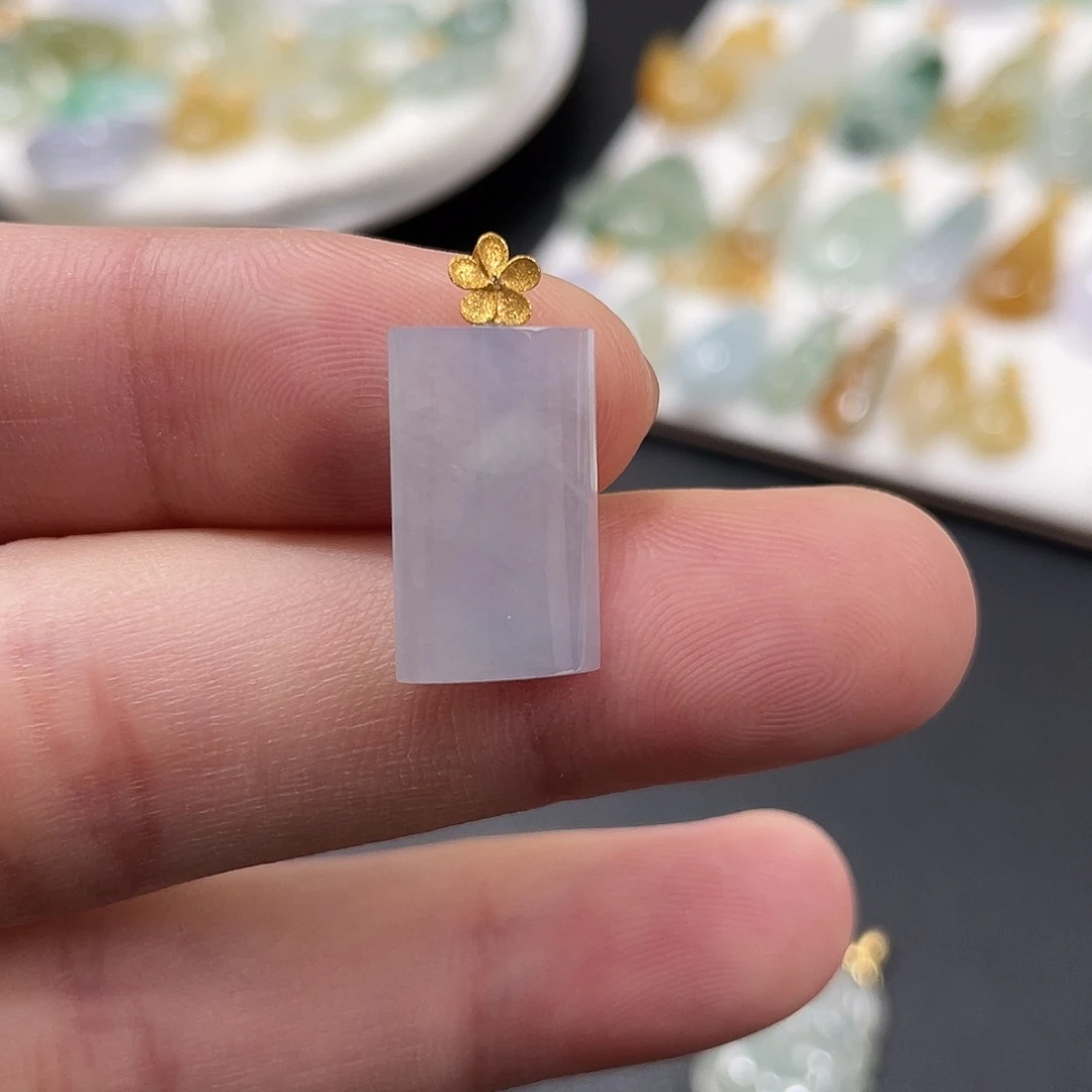 翡翠18K金镶嵌吊坠(不含链)无事牌