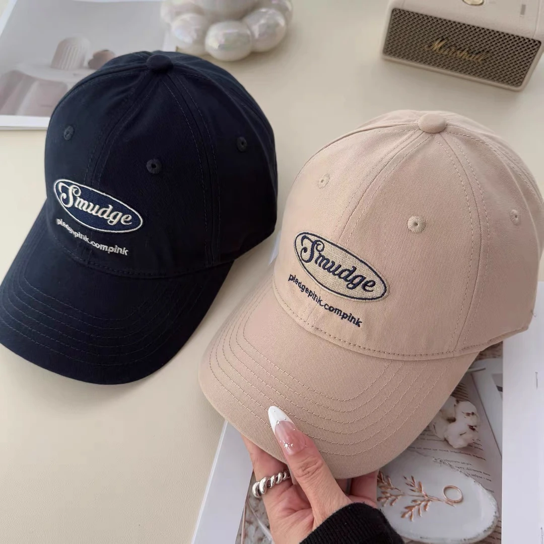 美式字母棒球帽女2025秋季新款软顶韩版卡其色帽子显脸小鸭舌帽男