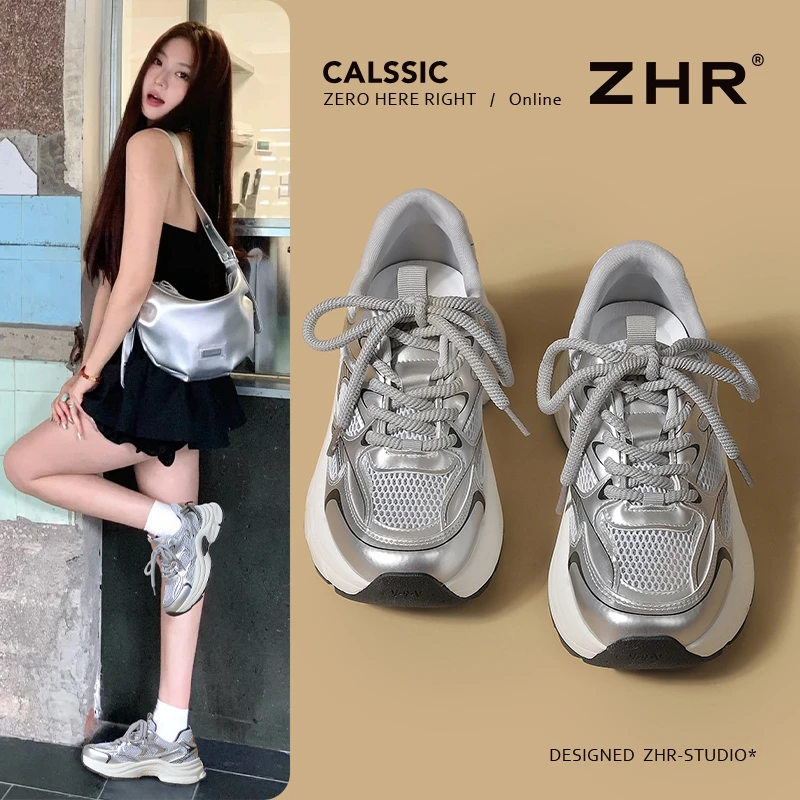 ZHR/则则老爹鞋女轻便超软底2025夏爆款厚底休闲鞋增高百搭运动鞋