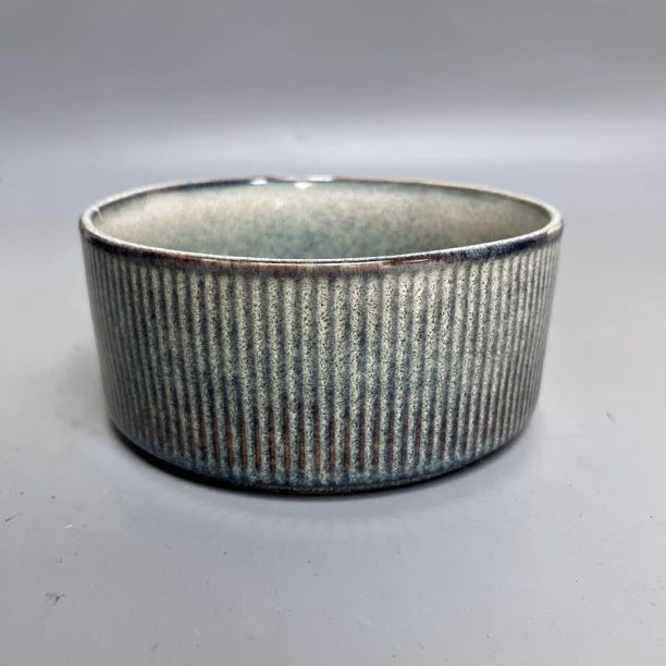 新款3032条纹啵啵碗复古陶瓷饭碗家用大号简约创意面碗微瑕