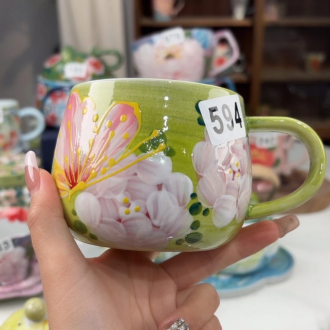 瓷片景德镇手绘高温釉下彩陶瓷茶具