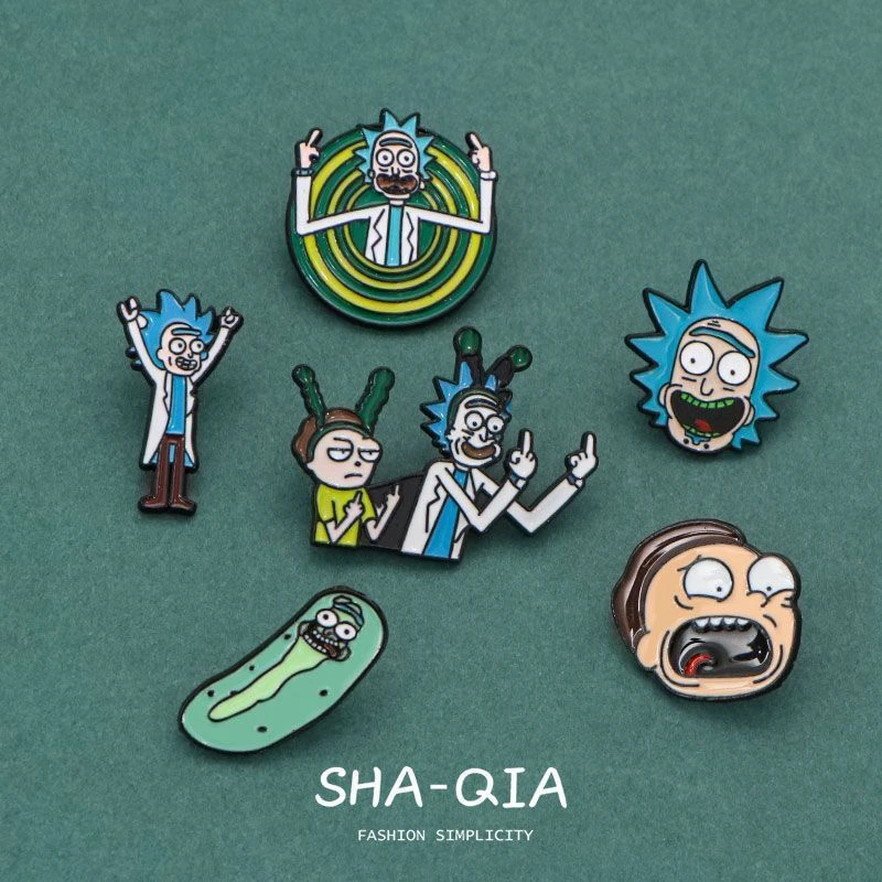 合金胸针 瑞克莫蒂卡靶心博士卡通胸针可爱别针包包卡通挂件