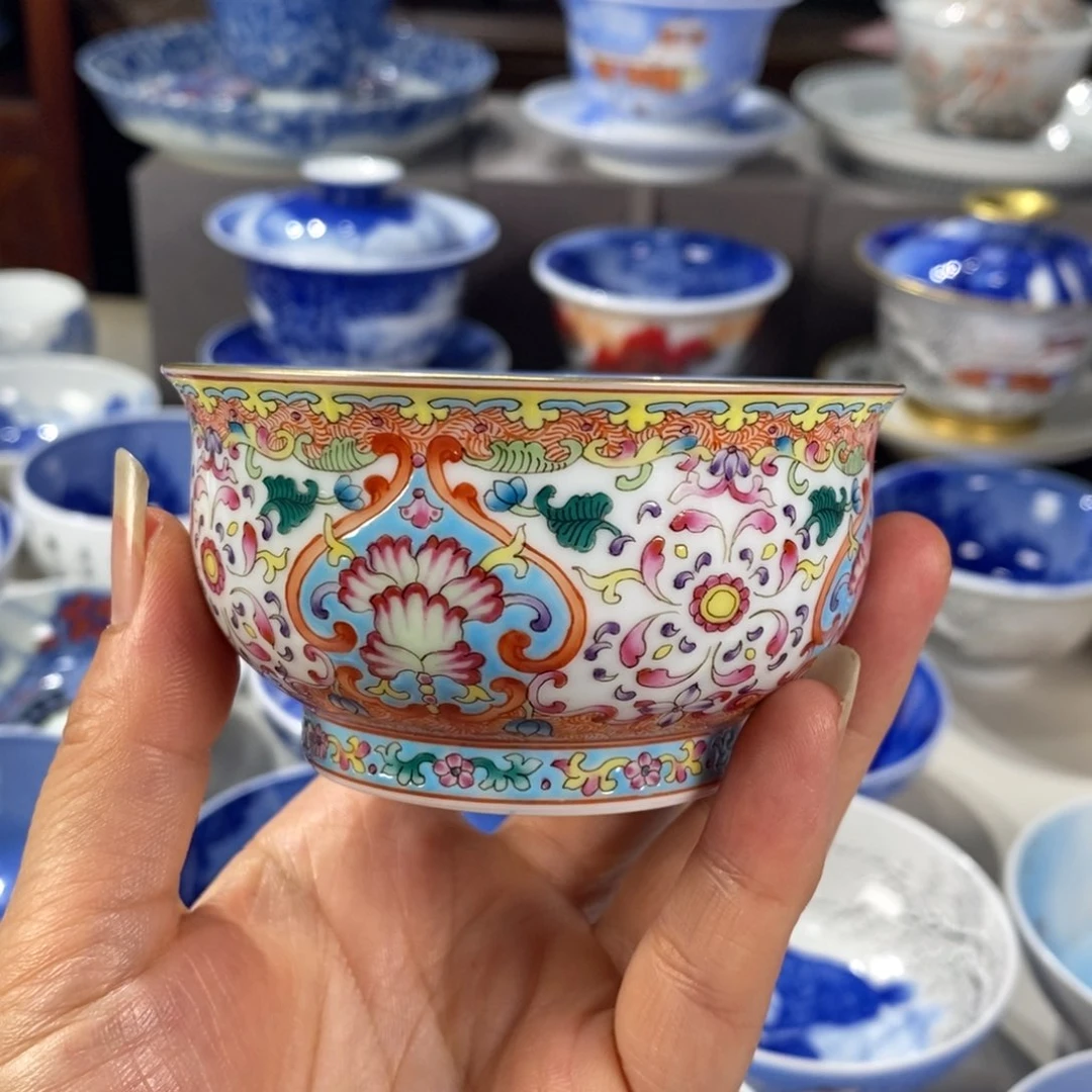 粉彩法朗彩主人杯