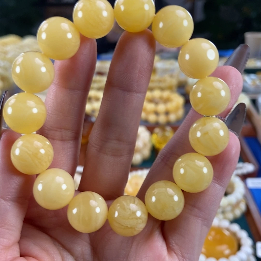 琥珀未镶嵌珠宝奇石14圆珠23.56