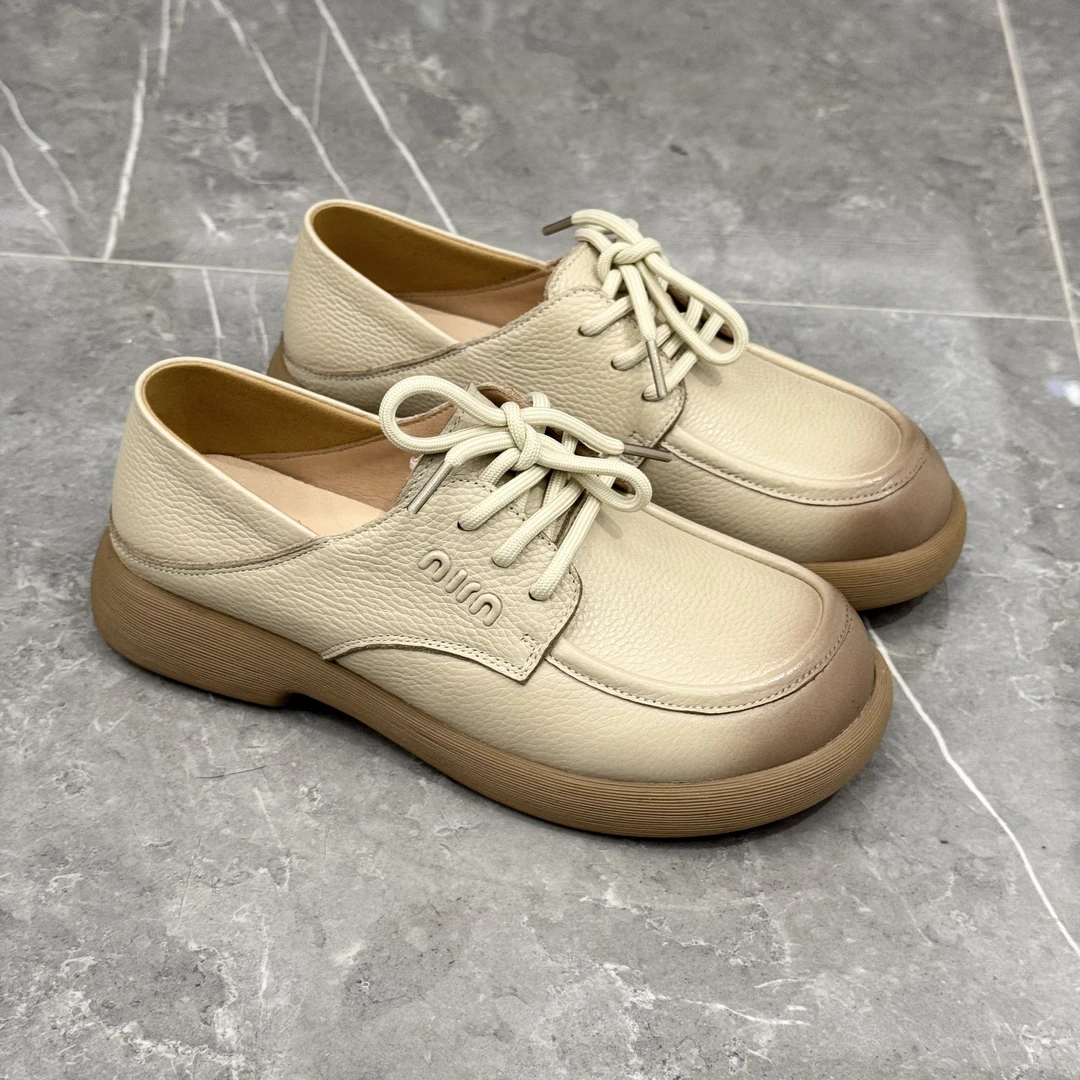 头层牛皮软底乐福鞋2025新款爆款女防滑百搭气质小众女式休闲鞋子