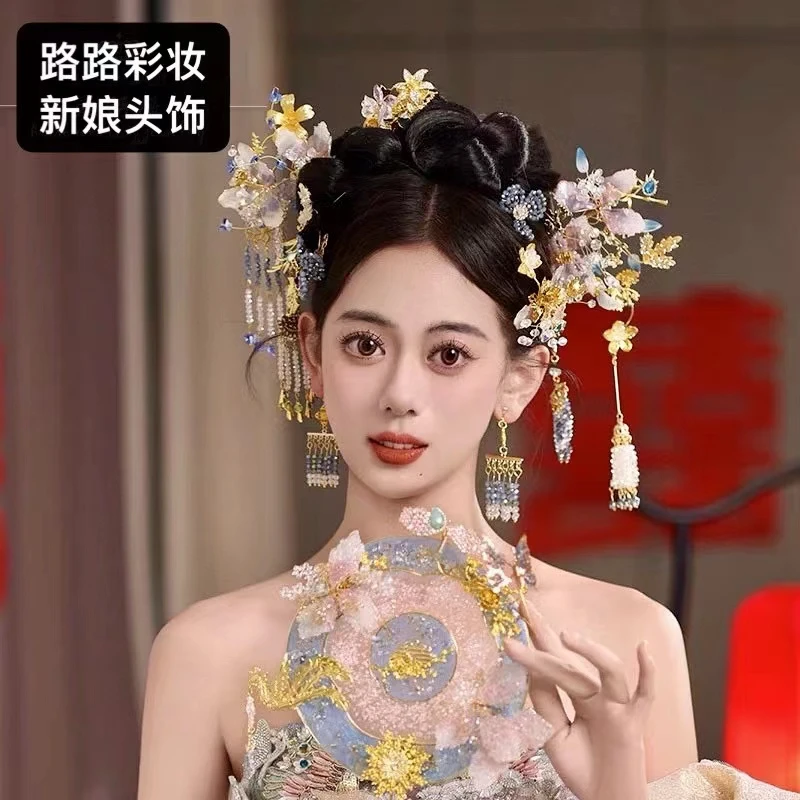 非金属亚克力婚庆饰品 新中式头饰浅色系超仙古典精致透袋C463