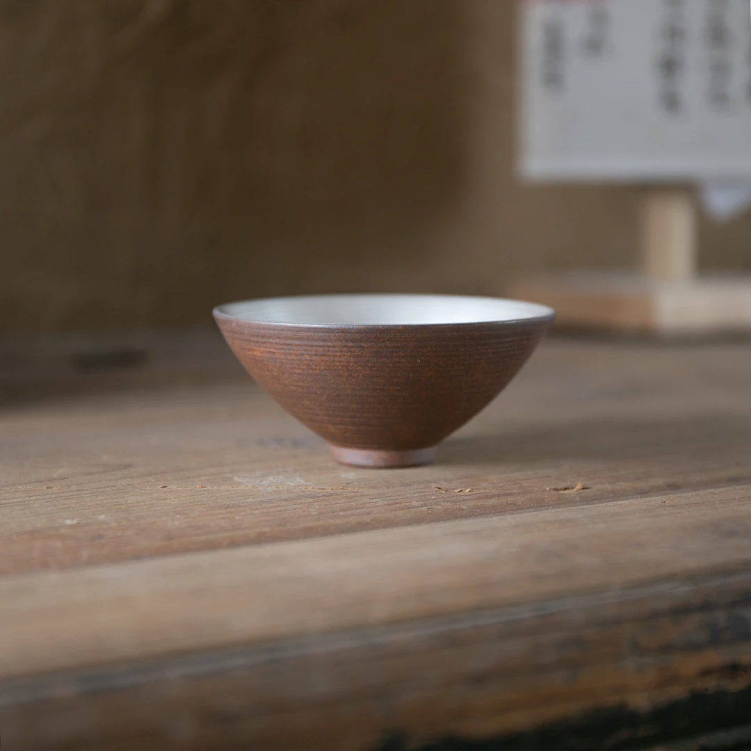 【正版川冶】鎏银老岩泥薄胎斗笠杯.6924.茶杯.BLCY