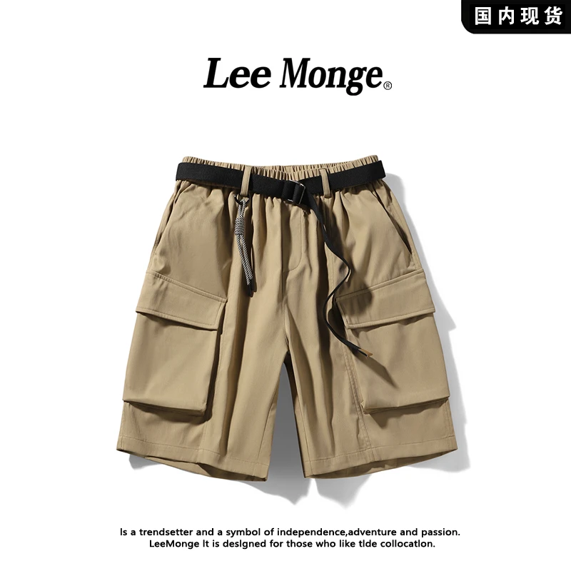【品牌现货】LeeMonge美式工装五分裤男夏季潮流工装裤宽松直筒短裤