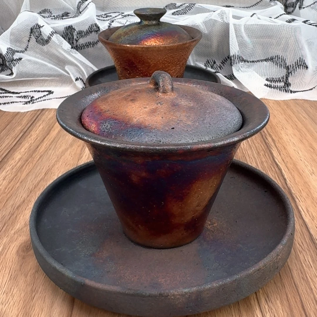 荥经黑砂炸福利窑彩盖碗18