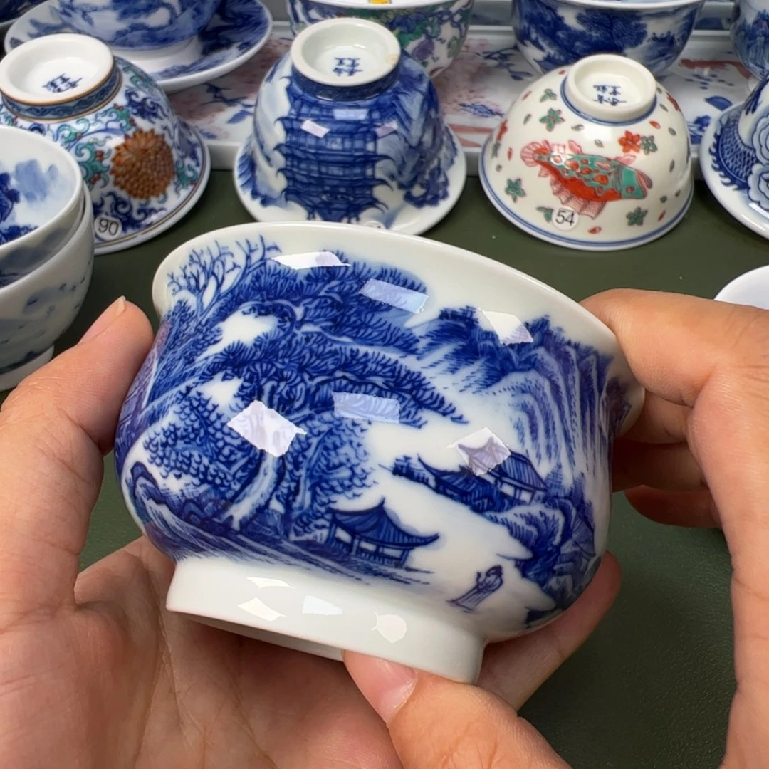 景德镇纯手工纯手绘茶具木木37