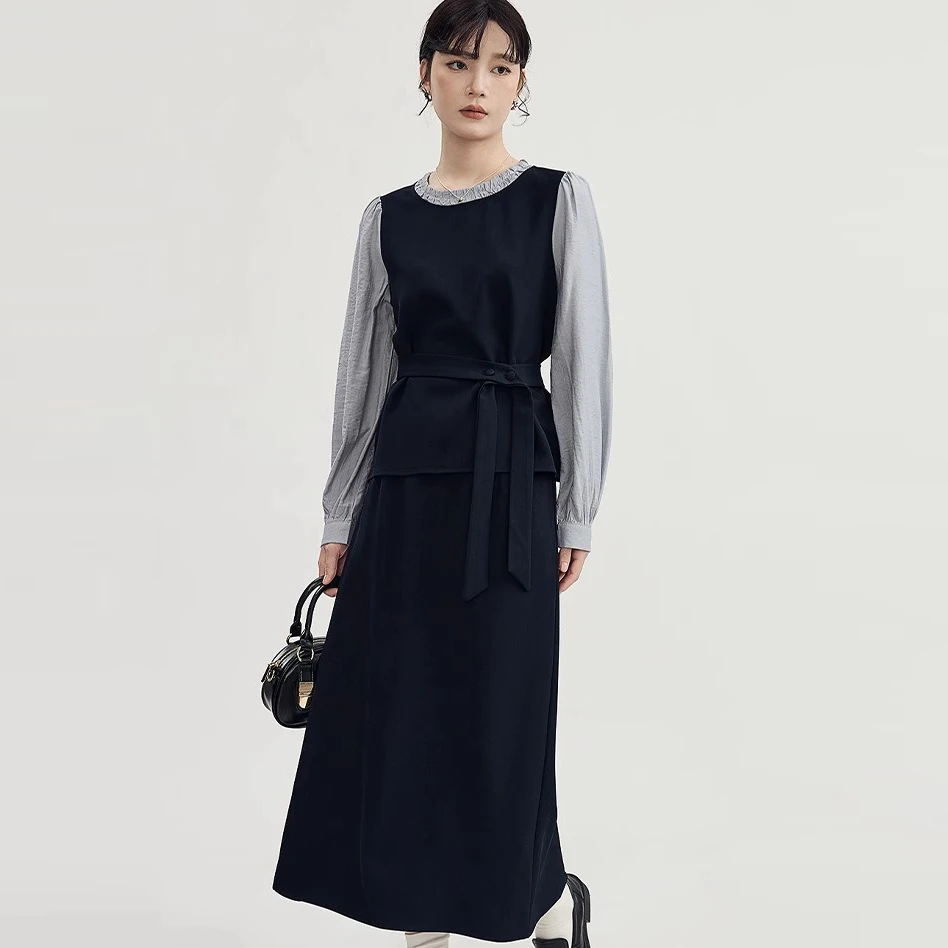 2.15早预告款春季新款假两件上衣半身裙时尚两件套装  NTS682172