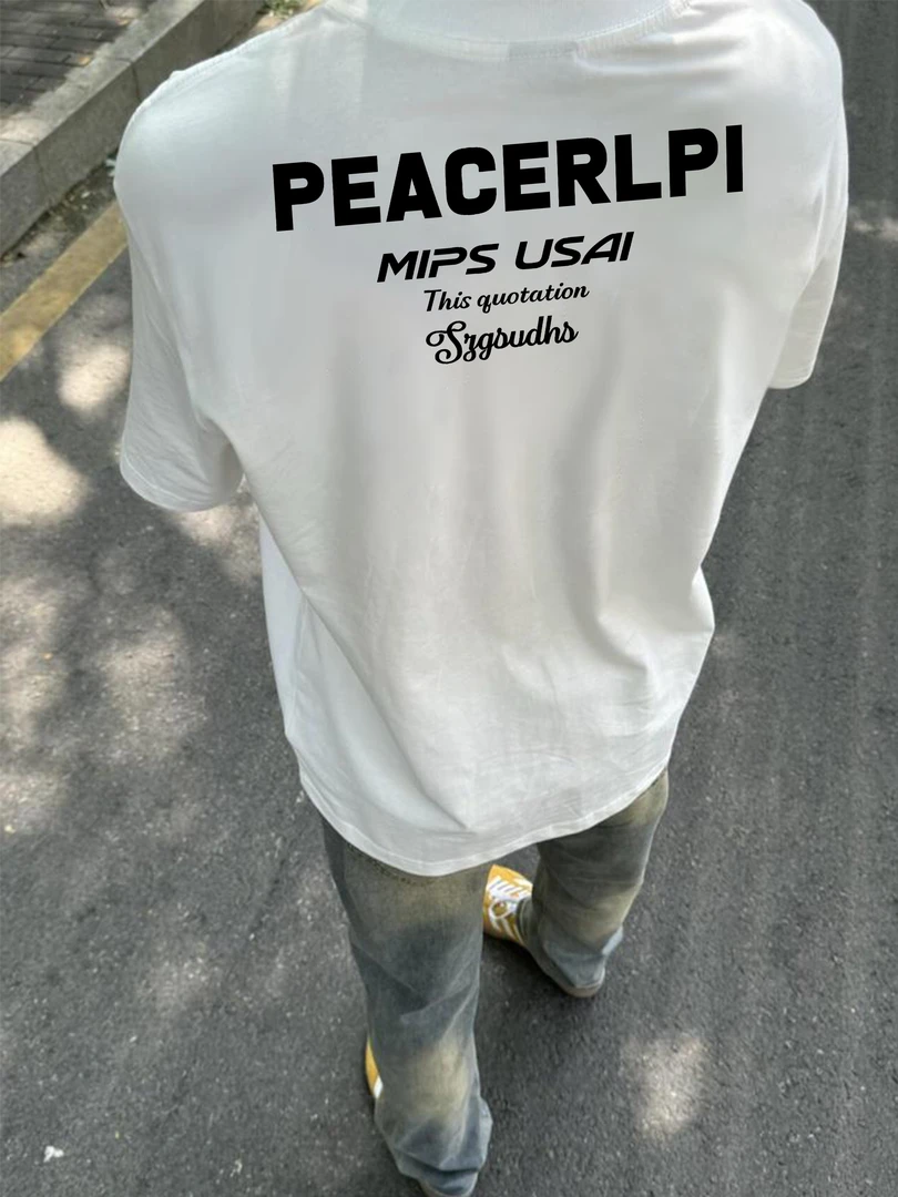 【重磅纯棉】CleanFit简约干净短袖男夏季T恤字母印花街头潮牌宽松