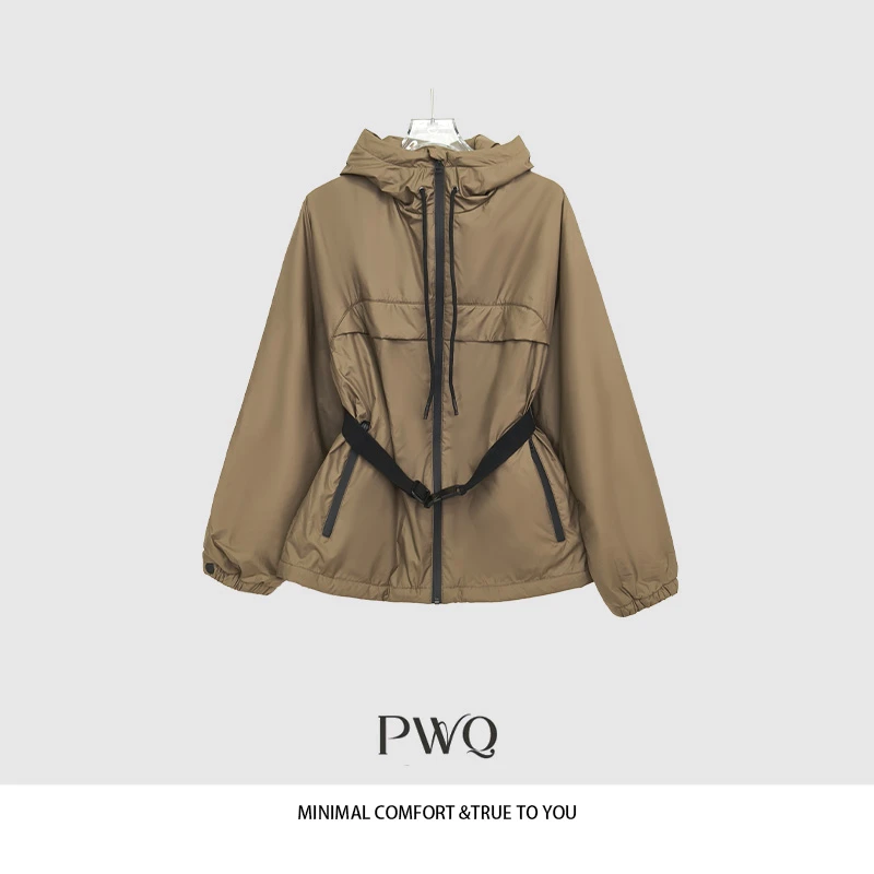 女装束腰显瘦休闲连帽短外套大方老钱风松弛感女装DHY-256204-DQ