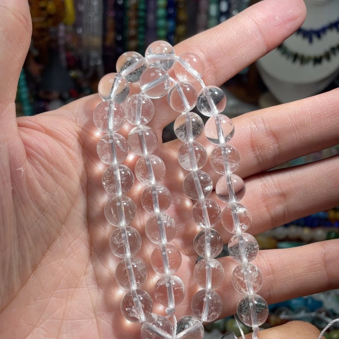 石英质玉，天然白水晶10mm，未镶嵌