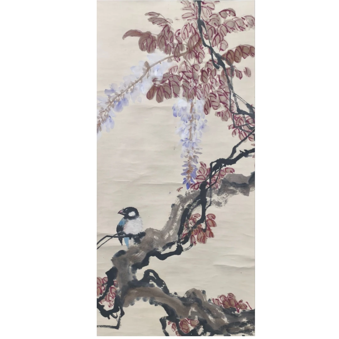 赵   花鸟立轴图137*67约8.2平尺