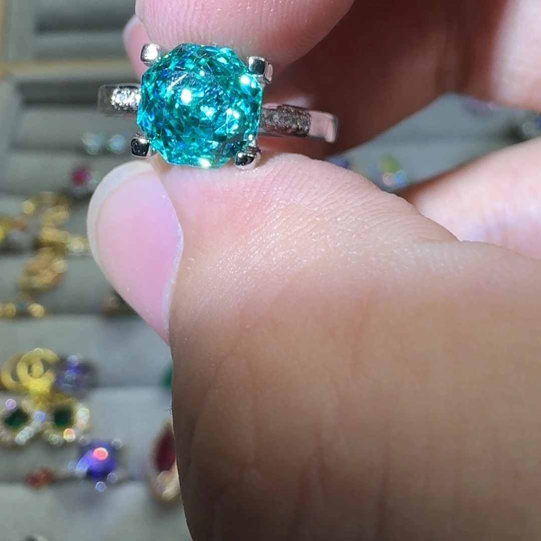 戒指水晶银S925镶嵌