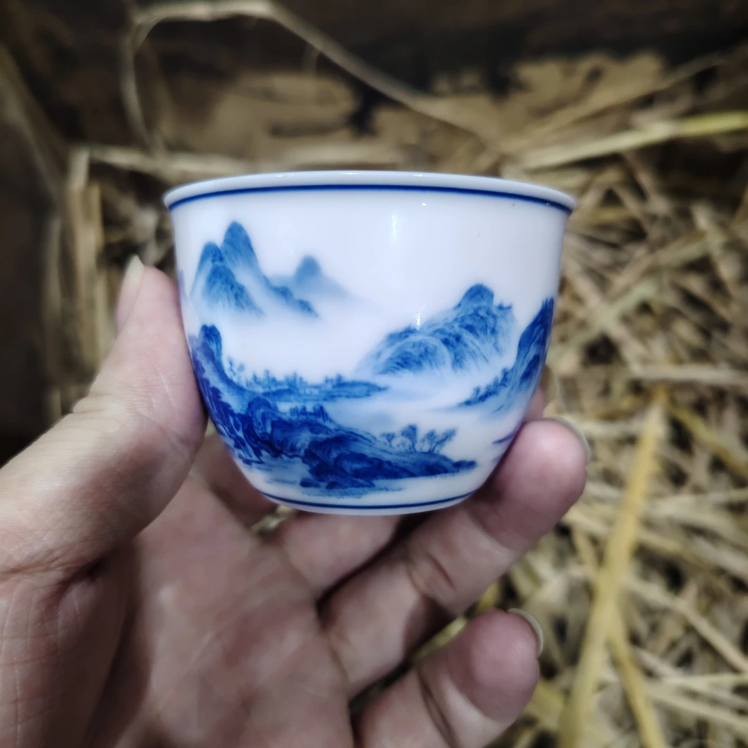 红稀千里江山小铃铛杯+礼盒（红）