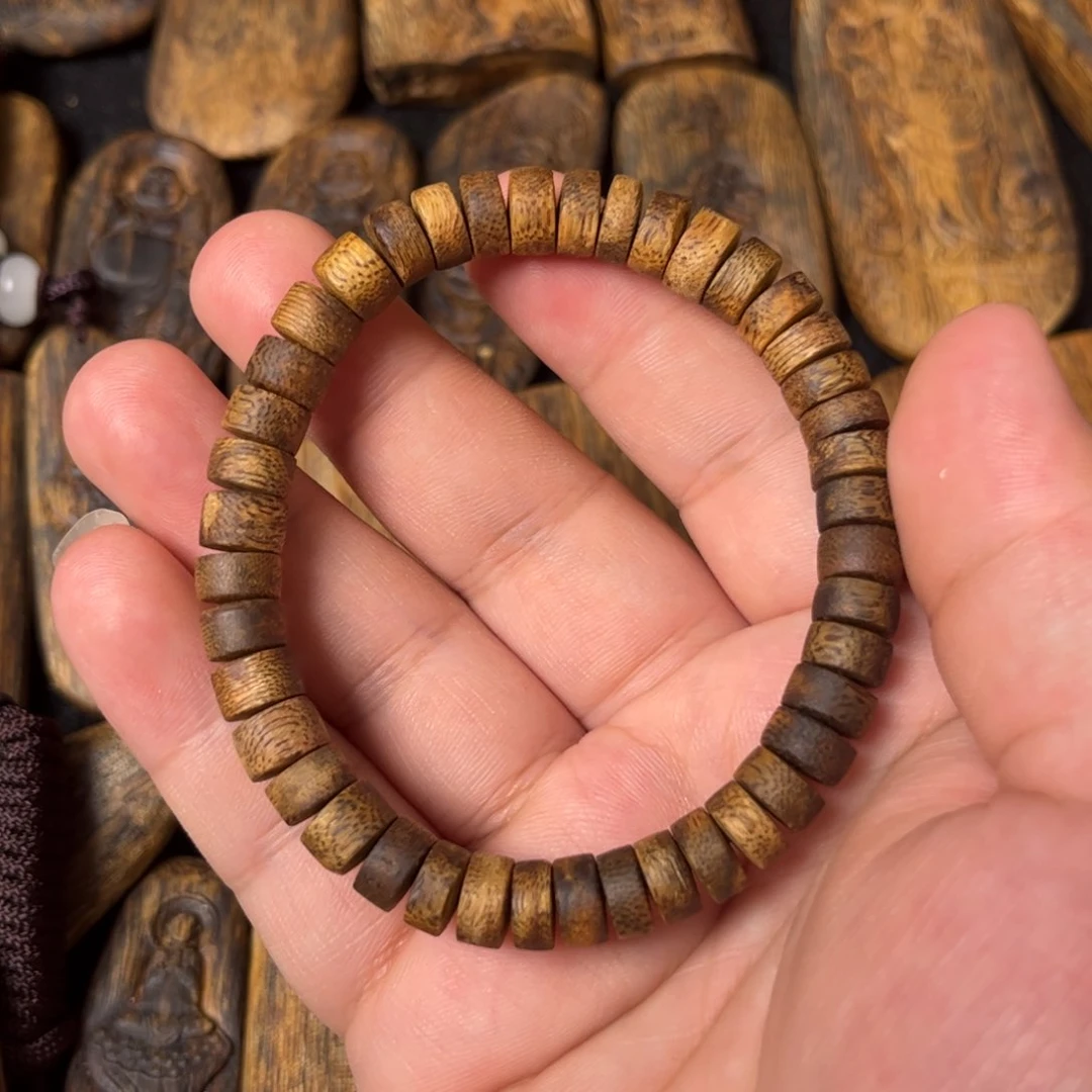 沉香手串奇楠沉香片片珠单圈手串一条（福利）