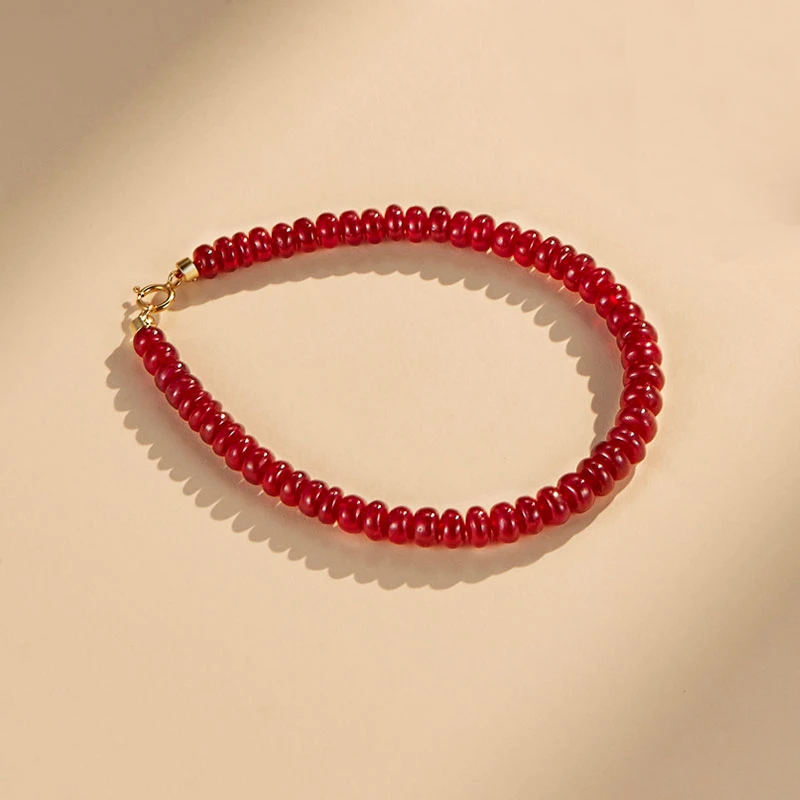 ECI 红宝石（处理）【芳华·手镯感】红宝石手链18k金珠串轻奢珠宝