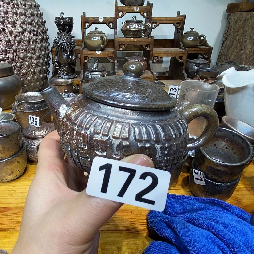 高温柴烧陶泥微瑕壶