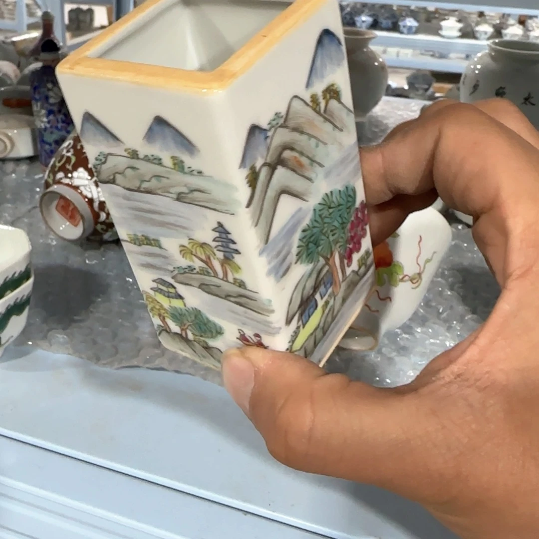 瓷片摆件手绘瓷器全部处理