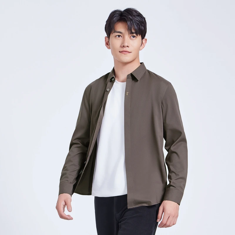 【莫代尔纤维】莱克斯顿男装秋款长袖正装衬衫商务职场3030340200