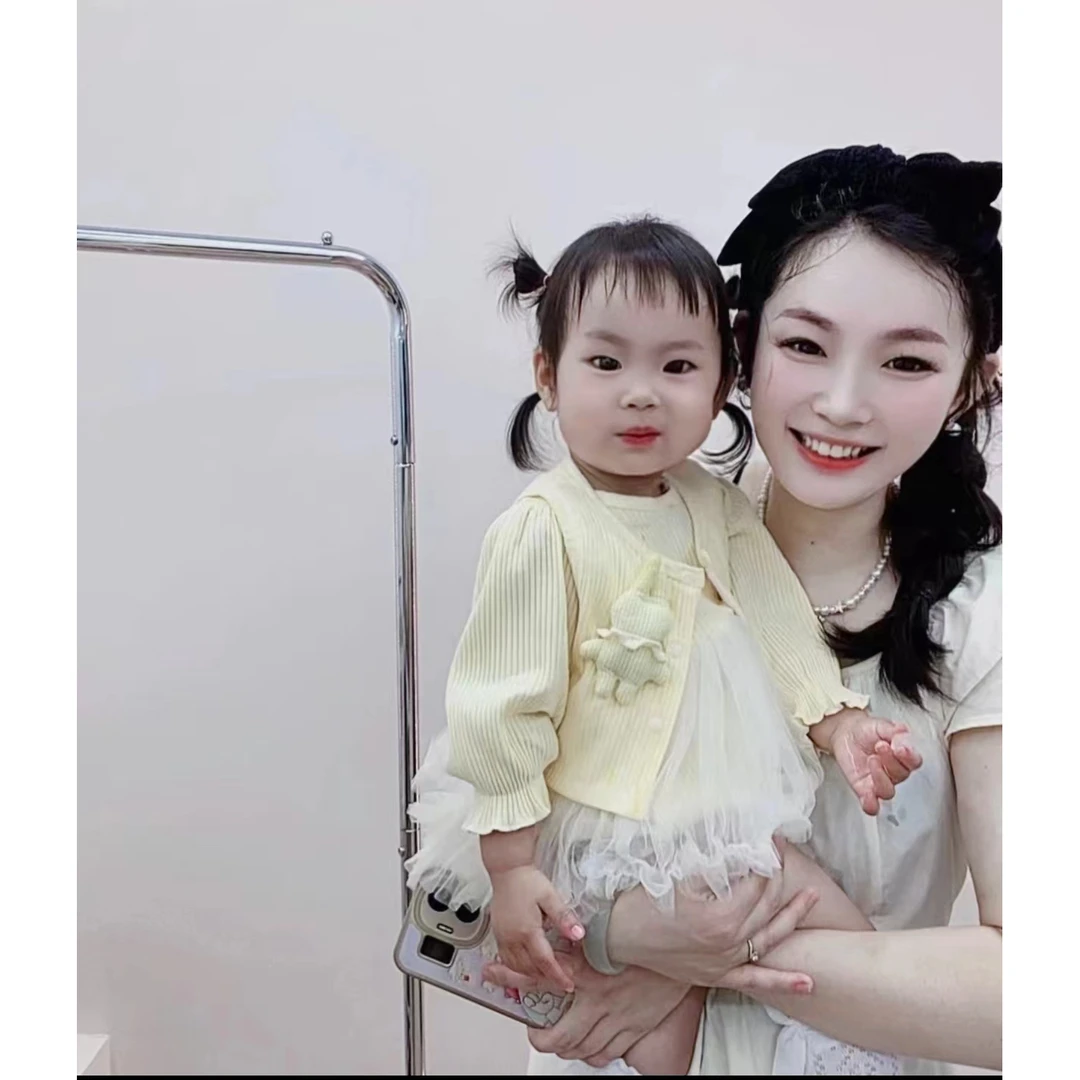 新款秋款真两件立体小兔子蓬蓬裙公主裙女宝宝洋气可爱两件套