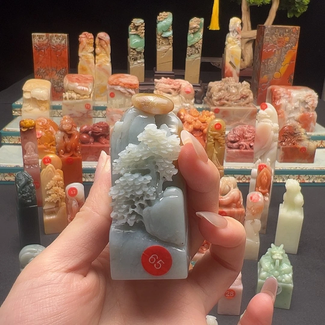 寿山石印石八*手工制作