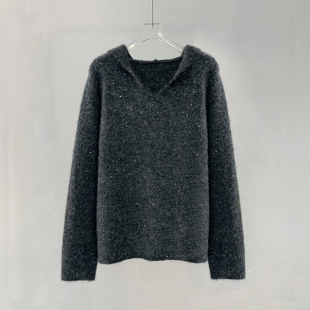 DEZI宝藏衣橱连帽洋气亮闪闪时尚显瘦女毛衣LS0868088