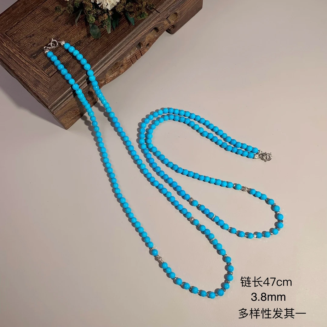 潮生石丨18K金镶绿松石手编项链3.8mm/多样性发其一/22050016