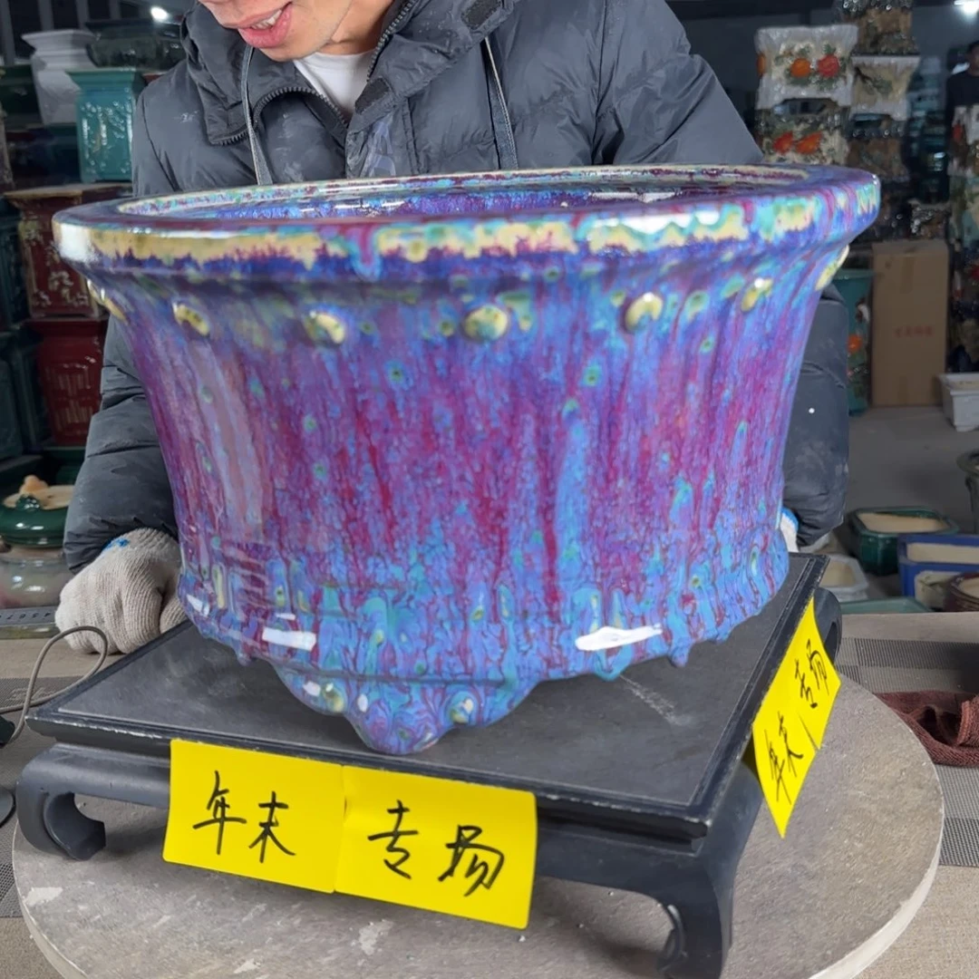 一风堂石湾花盆。高温裂微瑕737