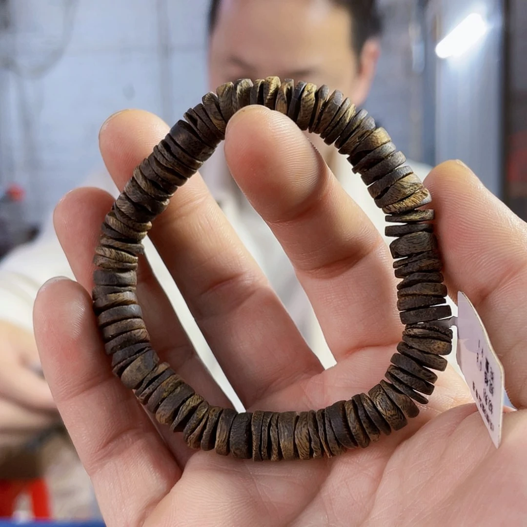 沉香手串棋楠白露沉水随型单圈0.8/9克多样性发一