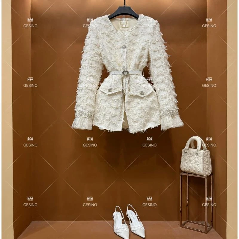 【闵闵】秋冬气质小香风时尚设计师中长款外套 QD-2025071