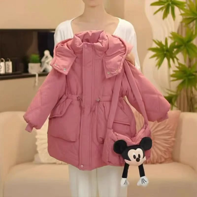 QIAERDE/洽尔德女童棉衣加厚2024新款韩版棉袄儿童保暖潮流连帽