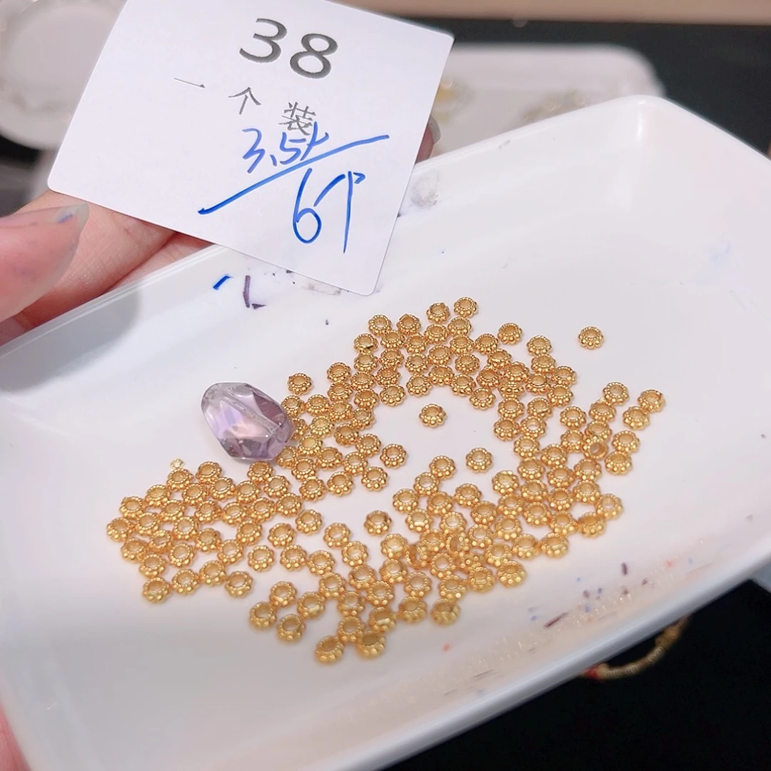 紫晶珠宝半成品银S925镀金镶嵌38