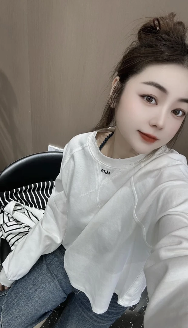 欧货春季新款黑白拼色条纹t恤女宽松显瘦时尚洋气百搭慵懒风上衣