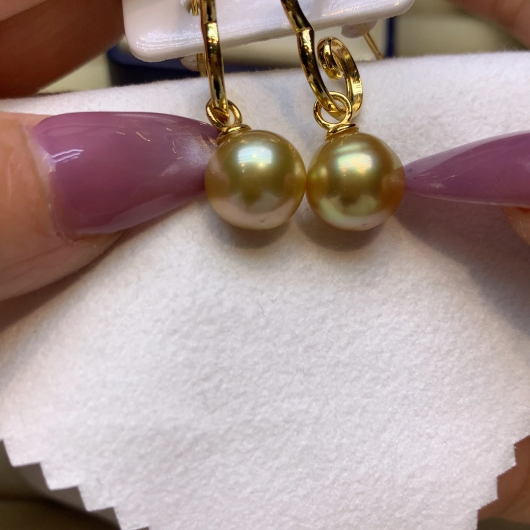 银S925镶嵌耳饰海水珍珠