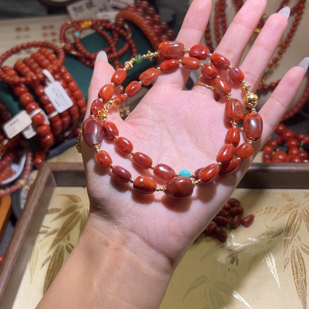 南红玛瑙未镶嵌手链8mm