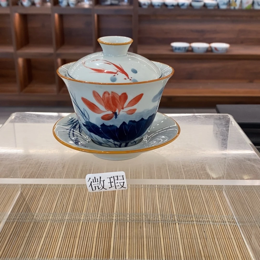 釉下彩老陶泥手工绘制
