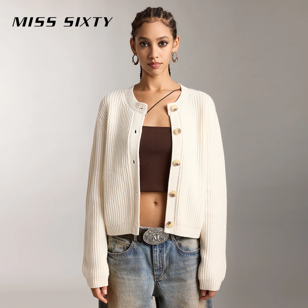 【赵老板专属】Miss Sixty绵羊毛针织衫外套圆领短款百搭8229