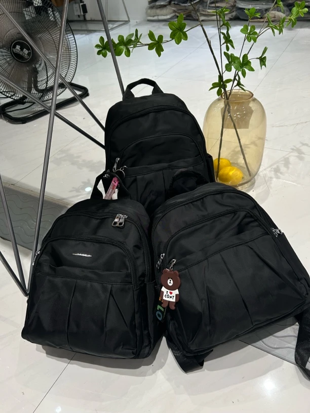 双肩包双根时尚防泼水防水电脑包净面大学生拉链日系