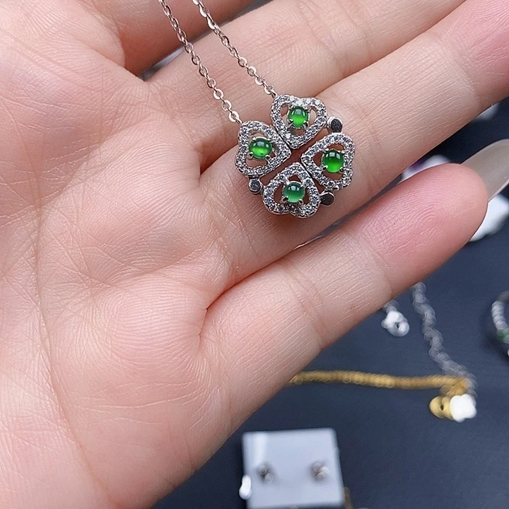 翡翠银S925镶嵌颈饰