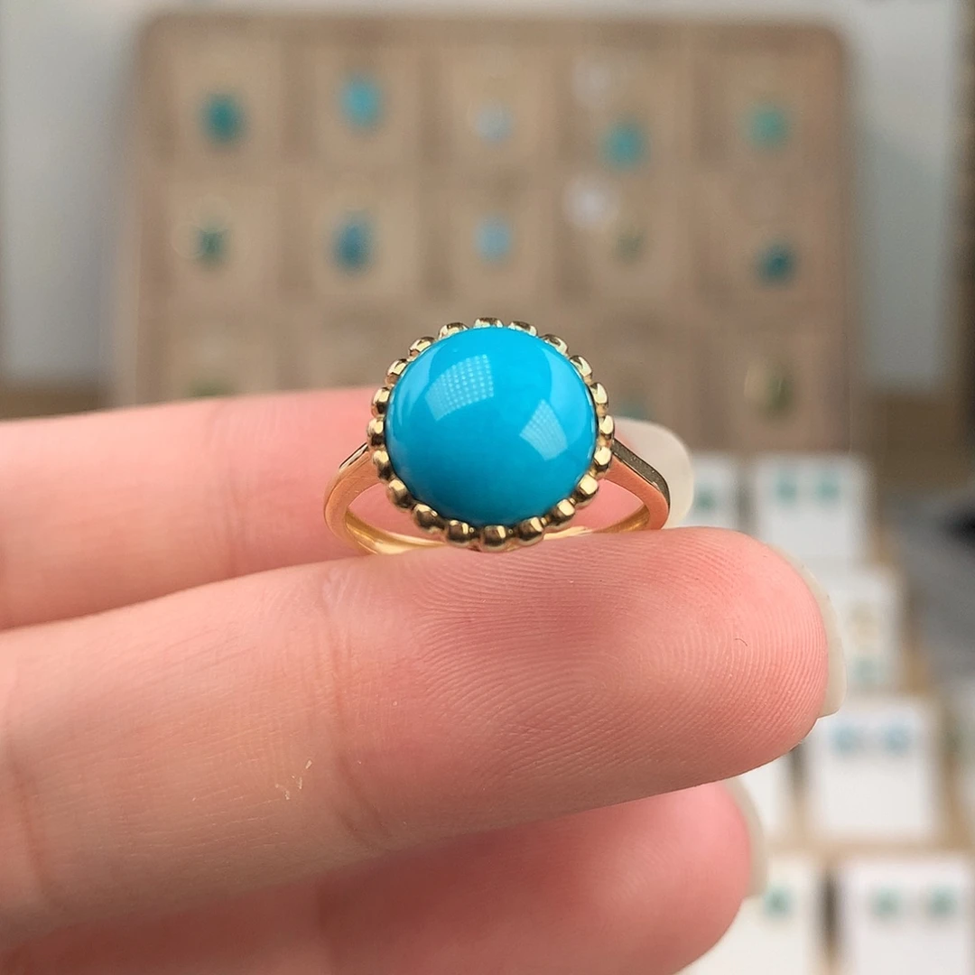 绿松石18K金镶嵌戒指