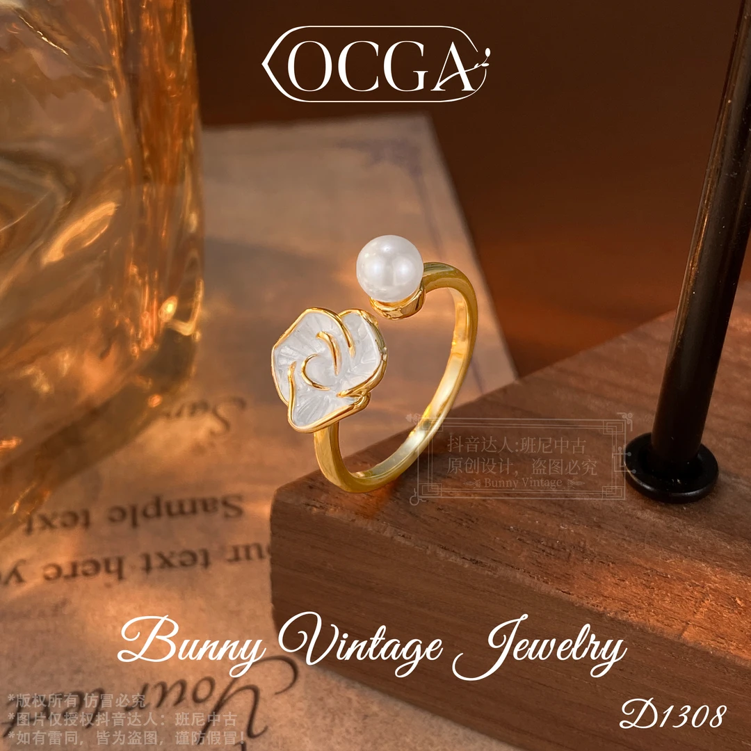 镀K金D1308 法★【珍露无蕊花】春OCGA 欧斯伽斯限定戒指