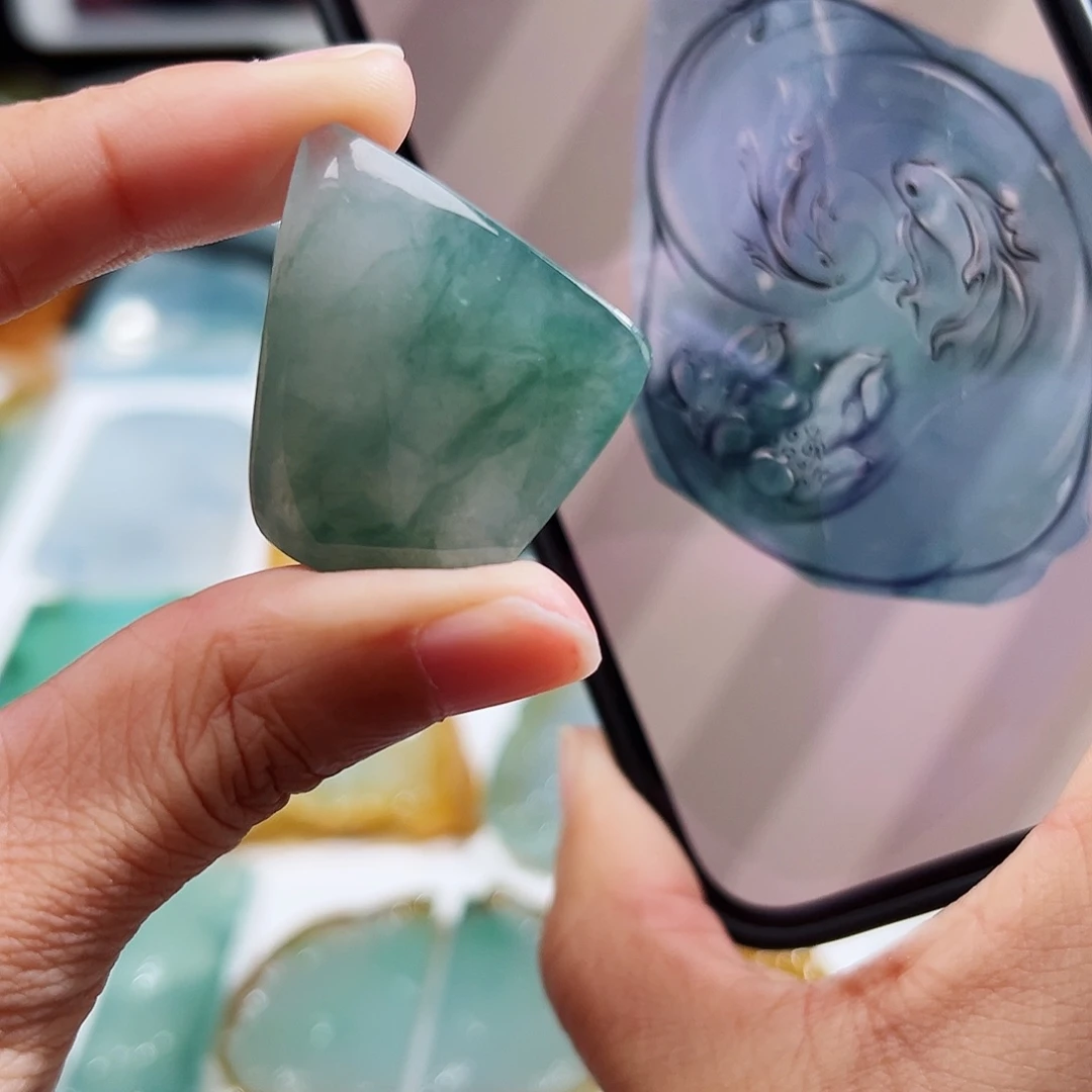 定制翡翠未镶嵌翡翠挂件