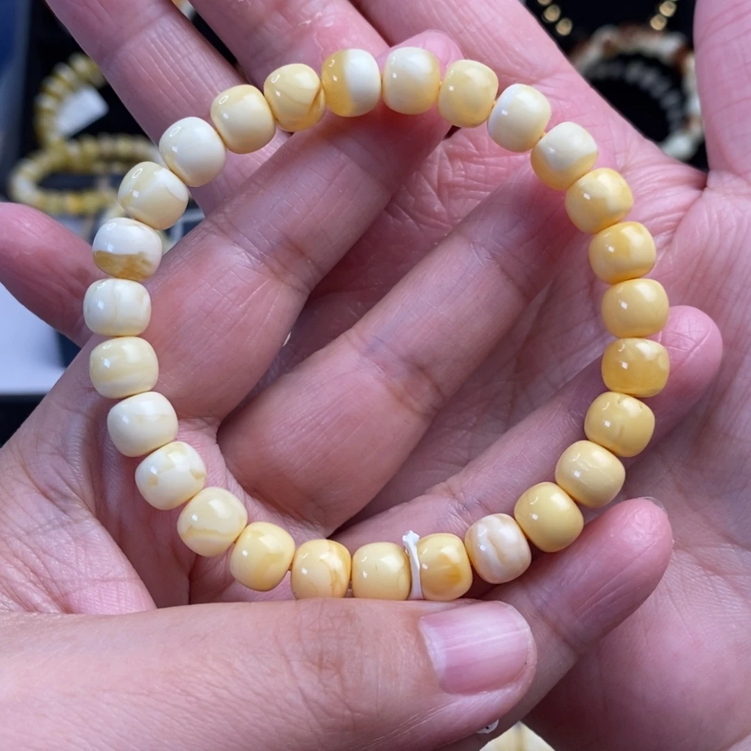裸石蜜蜡未镶嵌渐变老型手串8.3
